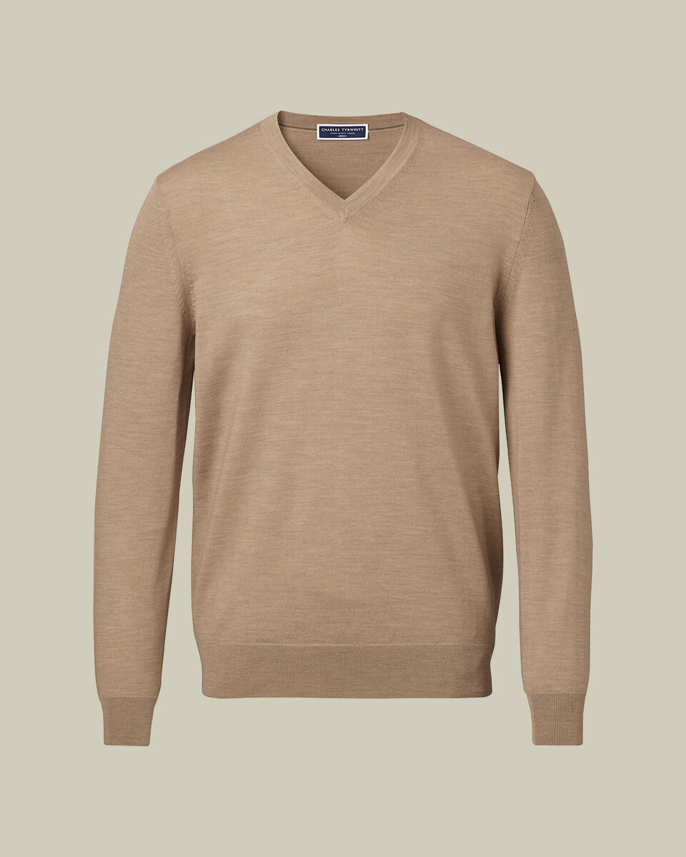 Pure Merino V-Neck Sweater - Oatmeal
