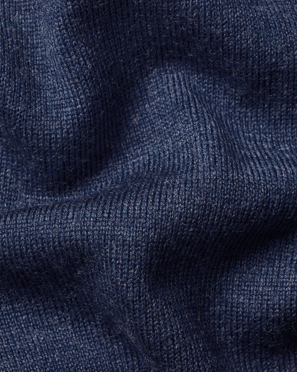 Pure Merino Crew Neck Sweater - Ink Blue