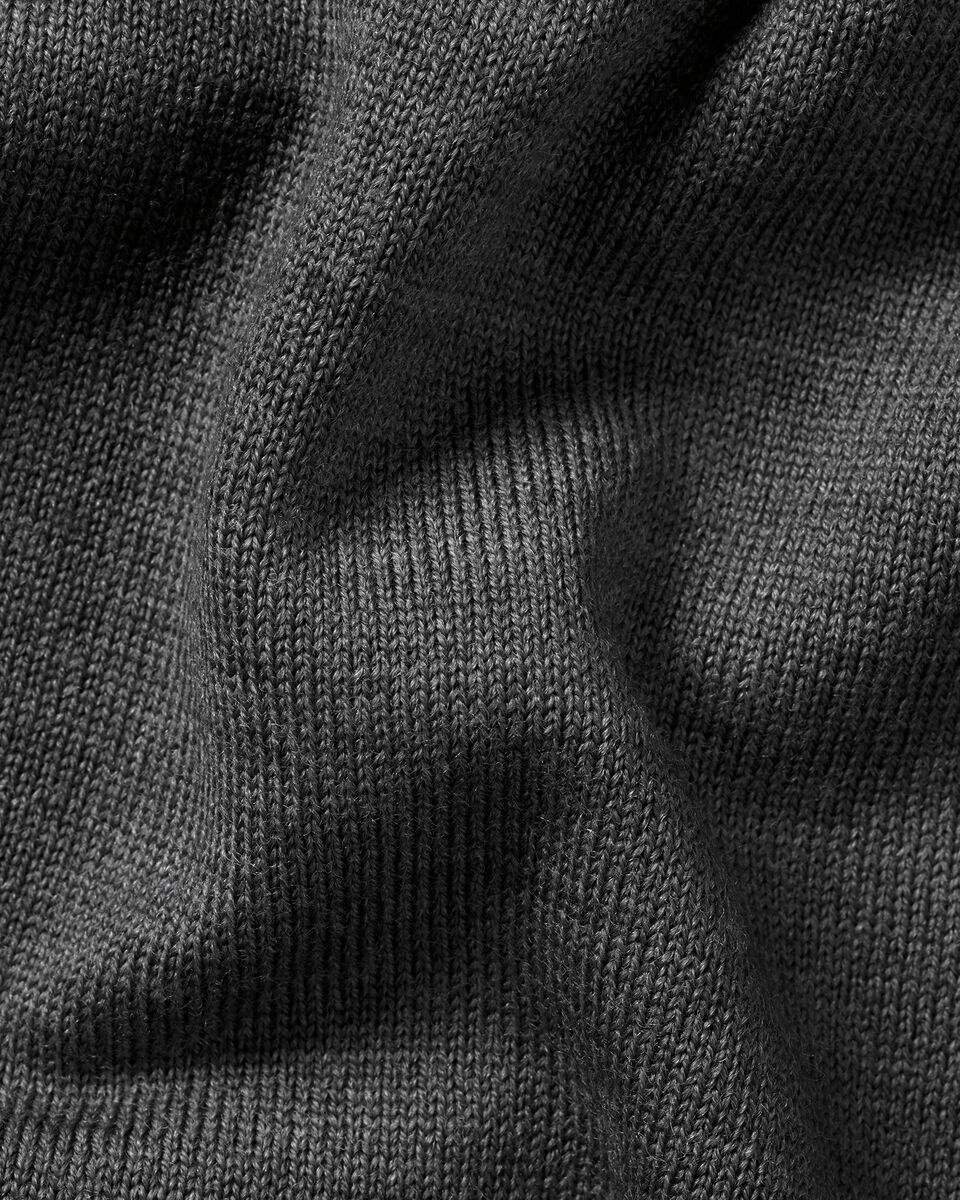 Pure Merino Full Zip Through Cardigan - Gray
