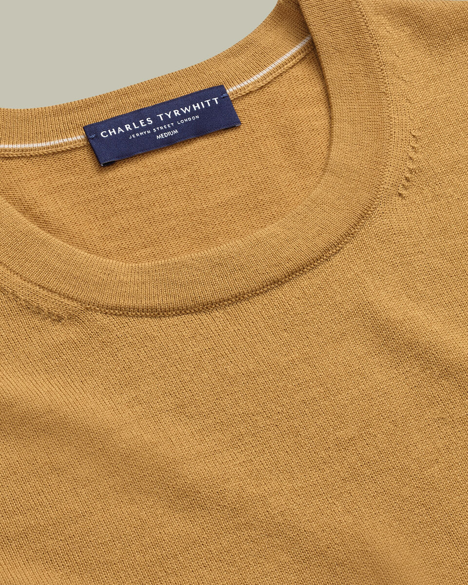 Pure Merino Crew Neck Sweater - Camel