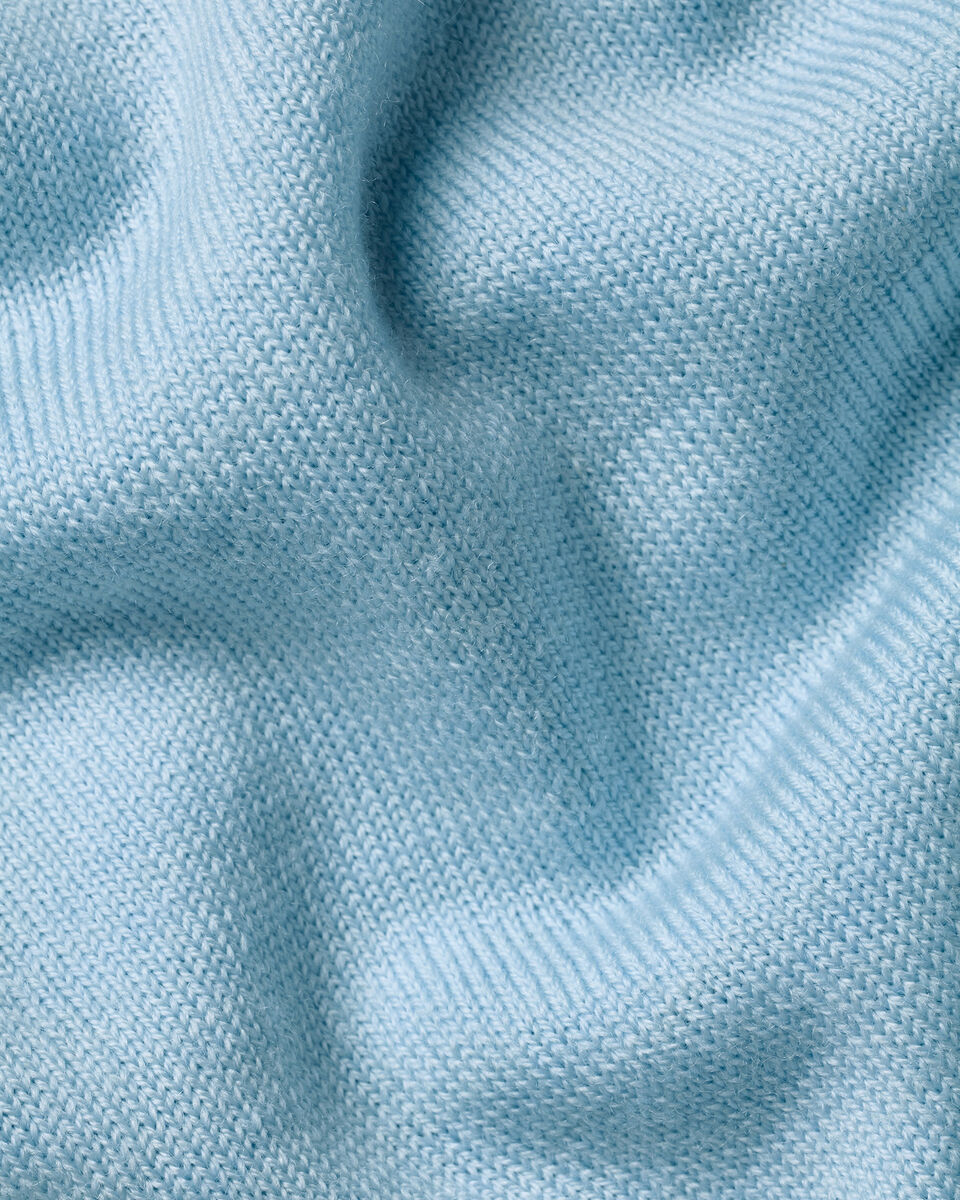 Pure Merino Crew Neck Sweater - Ice Blue