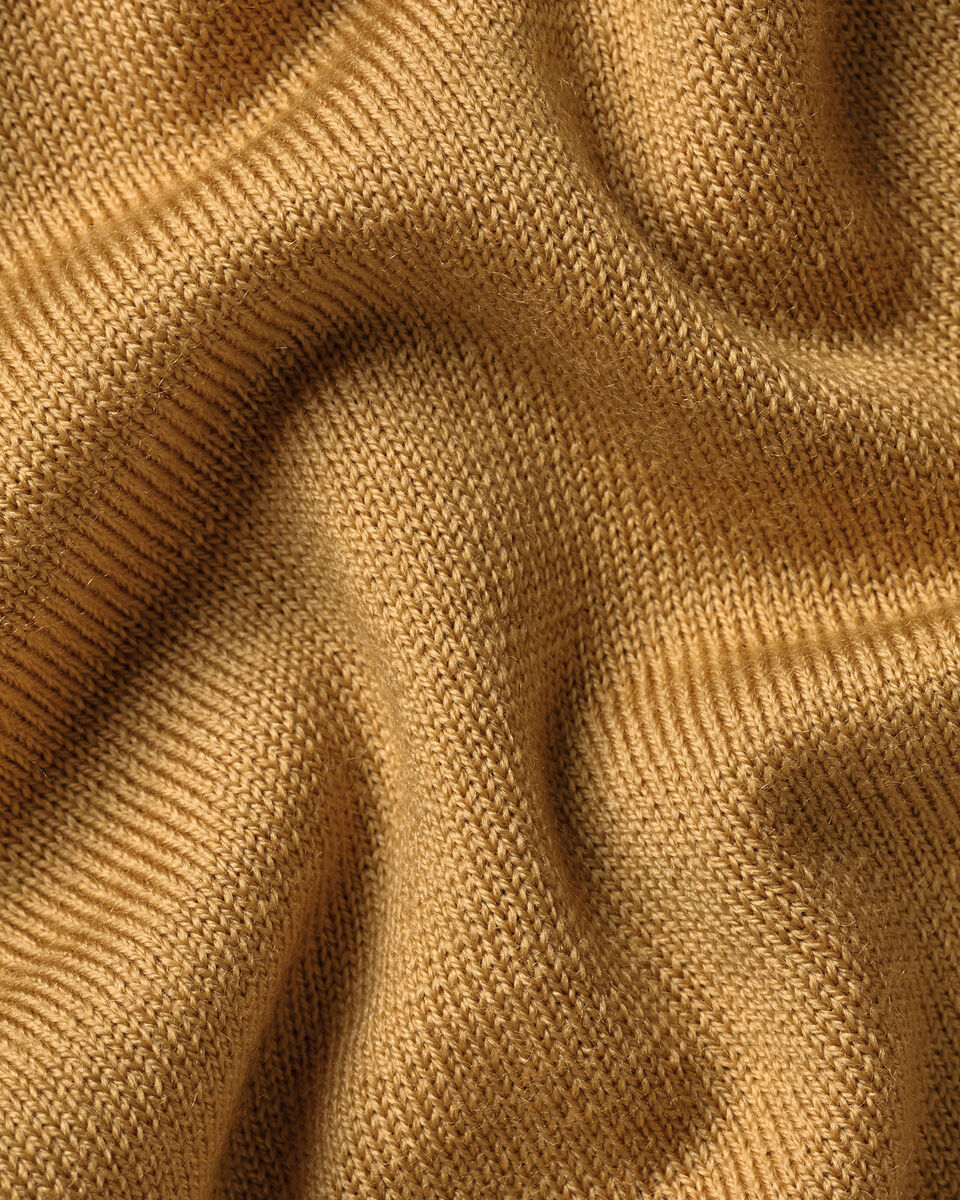 Pure Merino Quarter Zip Sweater – Camel