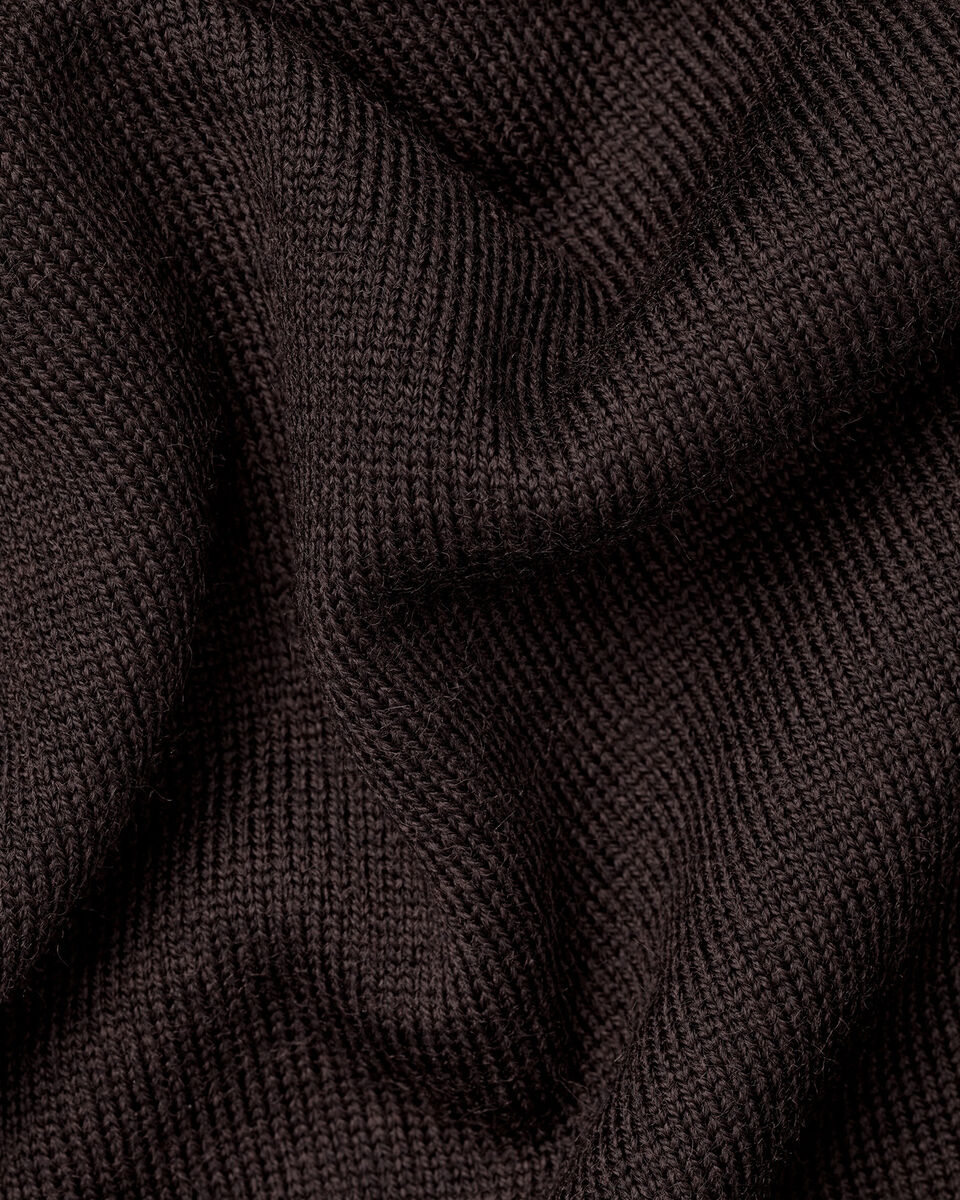 Pure Merino Crew Neck Sweater - Chocolate Brown