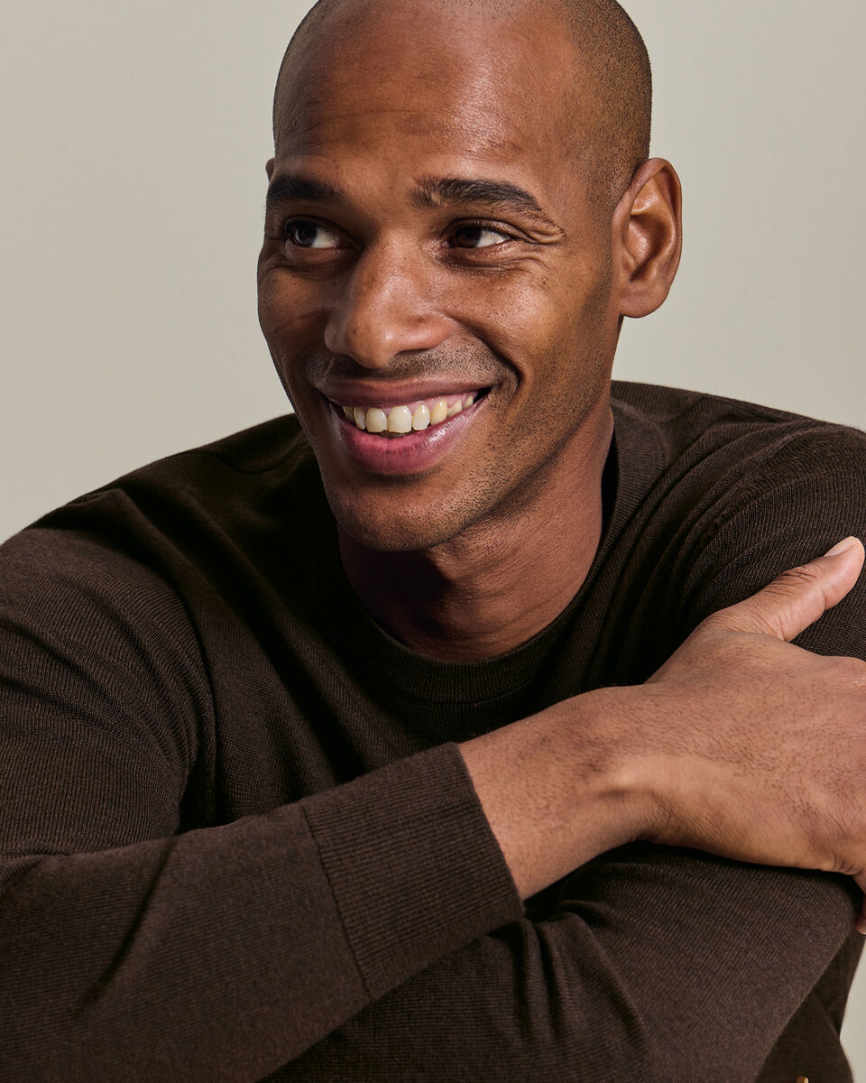 Pure Merino Crew Neck Sweater - Chocolate Brown
