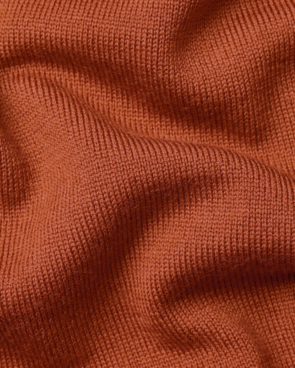 Pure Merino Quarter Zip Sweater - Orange