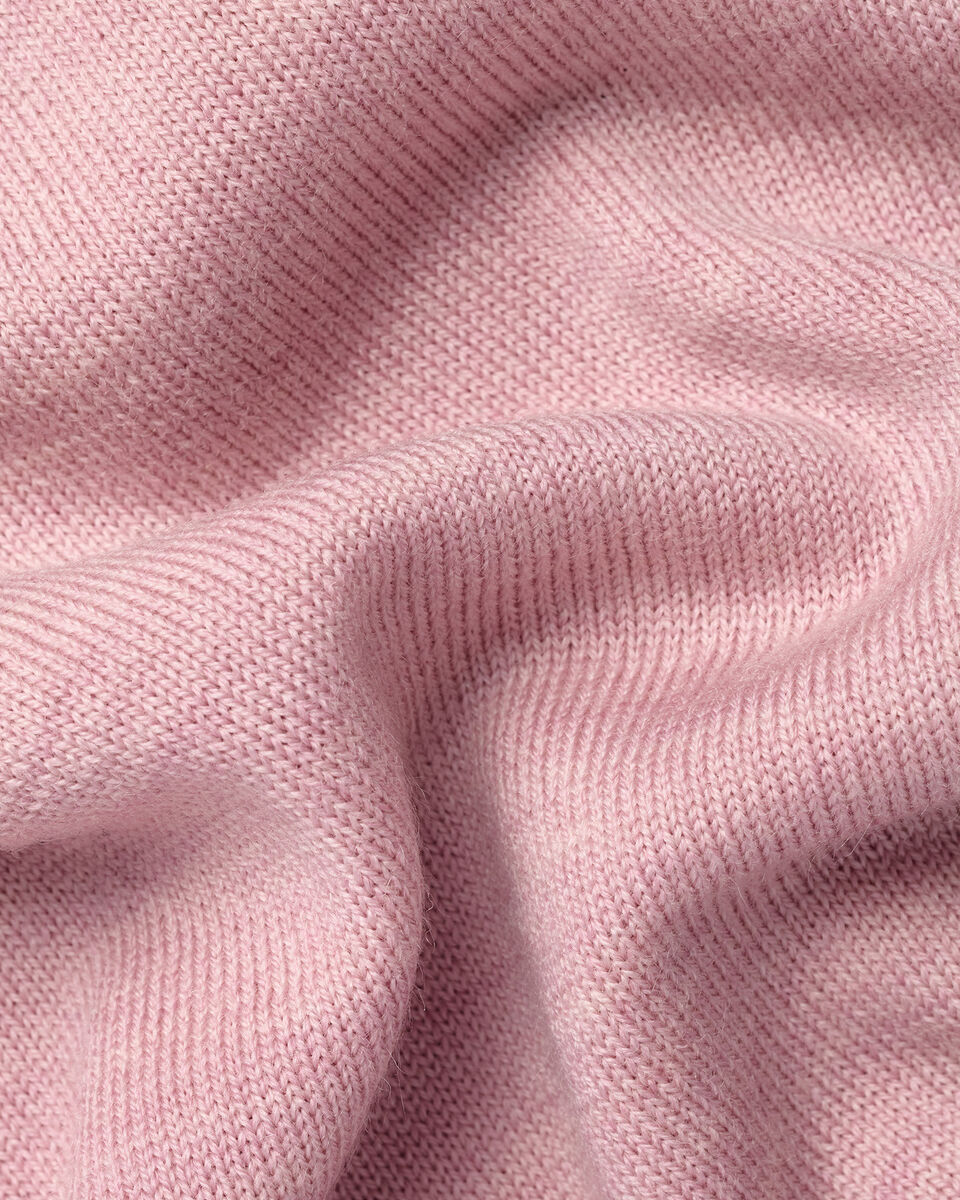 Pure Merino Quarter Zip Sweater - Pink