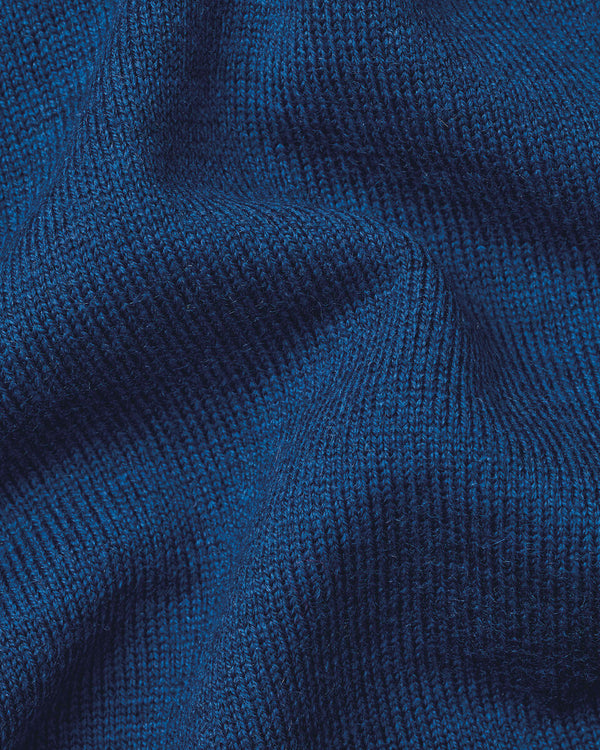 Pure Merino Quarter Zip Sweater - Royal Blue