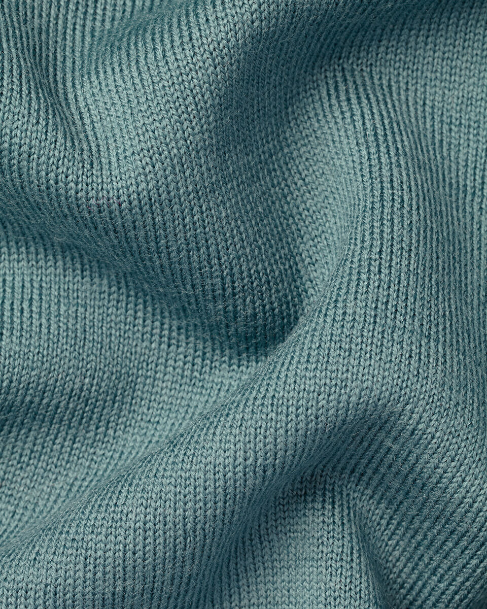 Pure Merino Quarter Zip Sweater - Teal Green