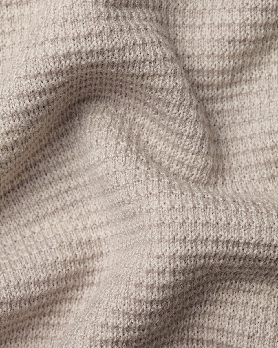 Pure Merino Textured Quarter Zip Sweater - Limestone