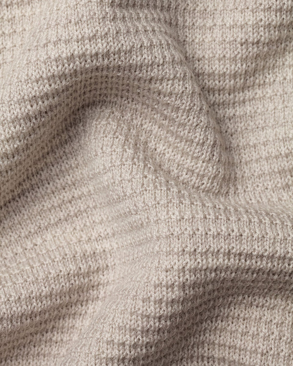 Pure Merino Textured Quarter Zip Sweater - Limestone
