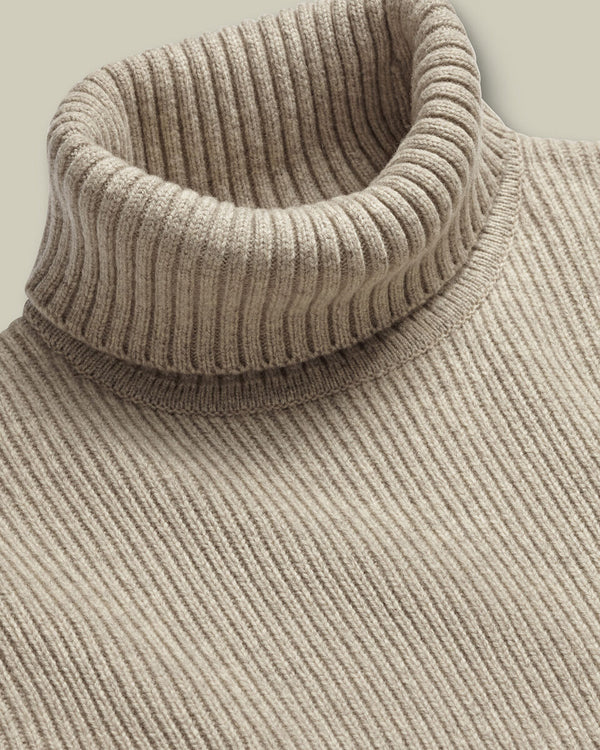 Pure Merino Chunky Turtleneck Sweater - Oatmeal