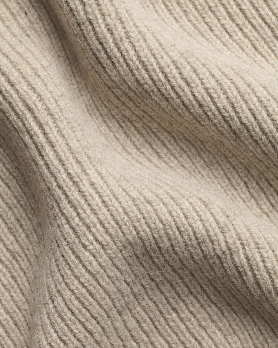 Chunky Pure Merino Zip Neck Sweater - Oatmeal