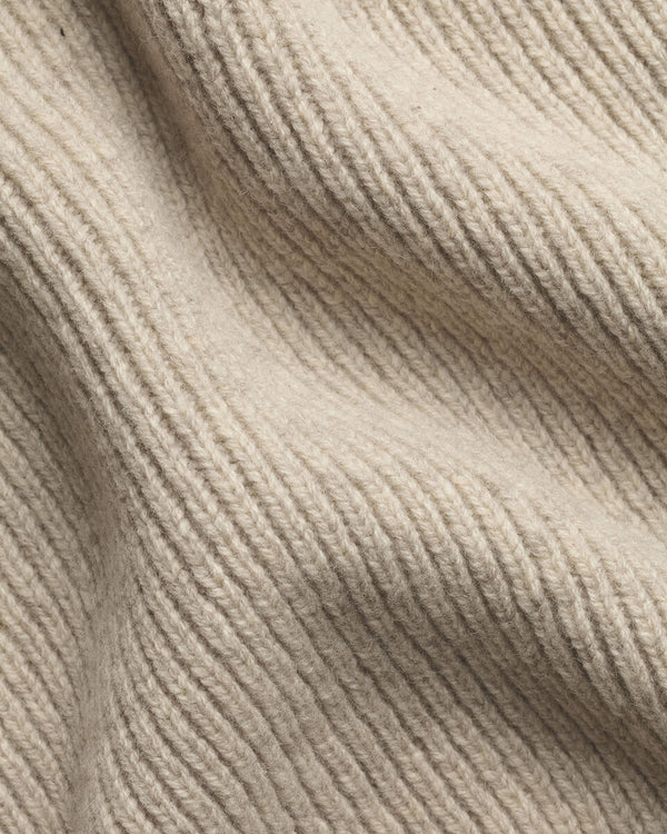 Chunky Pure Merino Zip Neck Sweater - Oatmeal