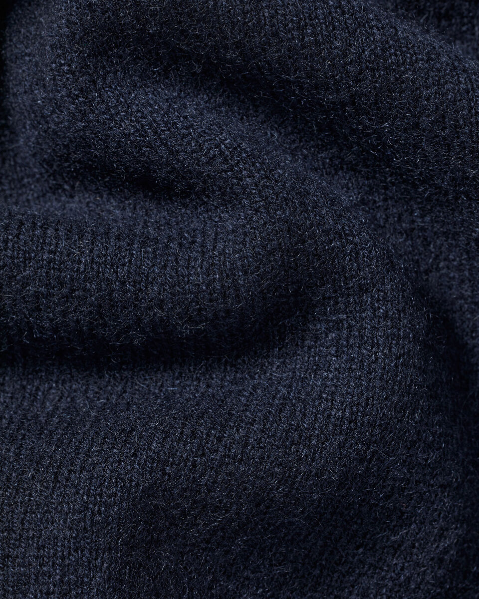 Pure Cashmere Quarter Zip Sweater - Navy