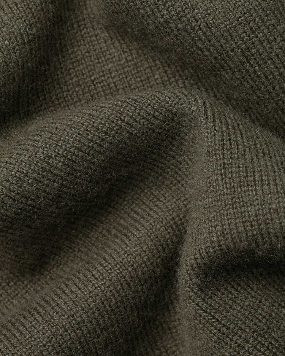 Cashmere Zip Neck Sweater - Olive Green