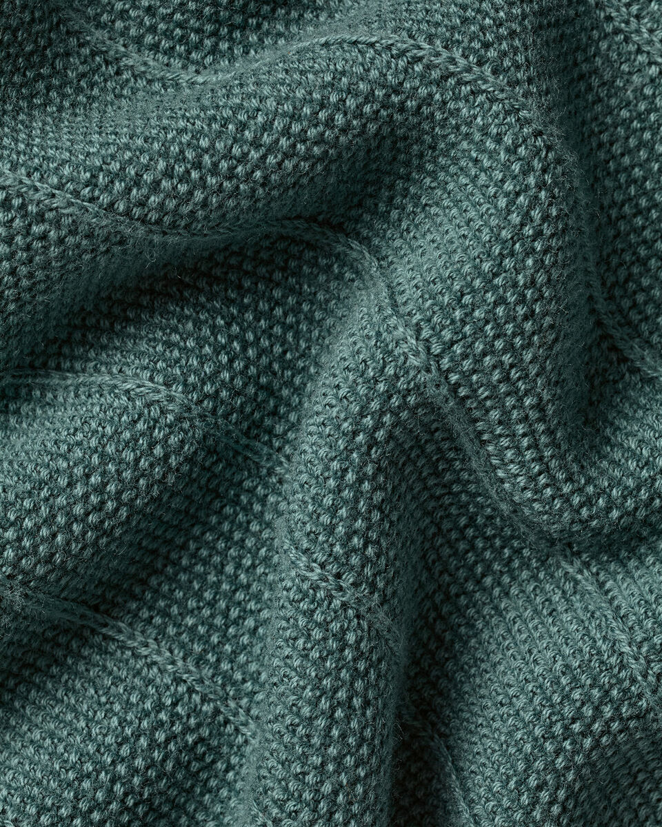 Cotton Stripe Texture Knitted Polo – Teal