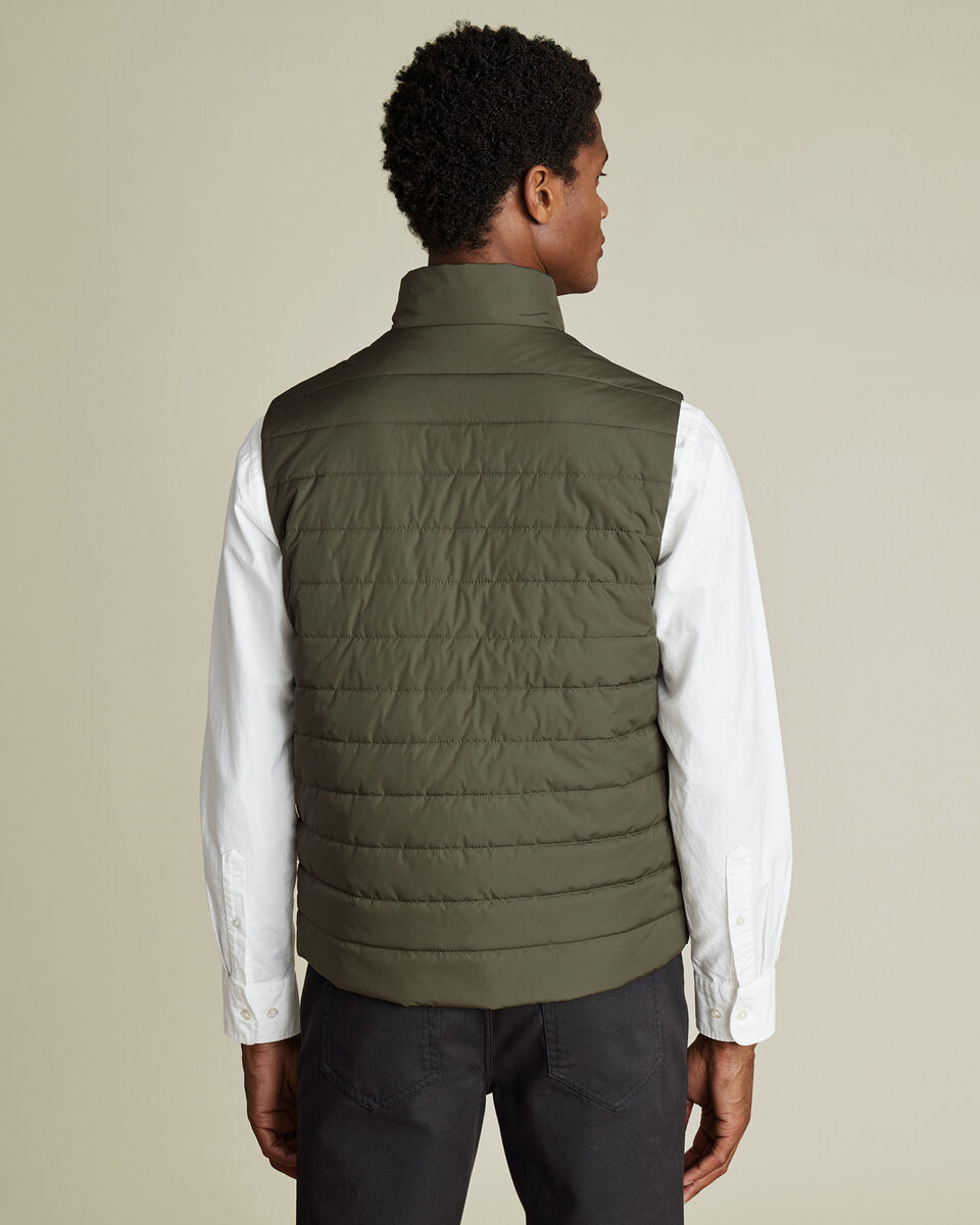 Lightweight Quilted Vest - Olive Green
