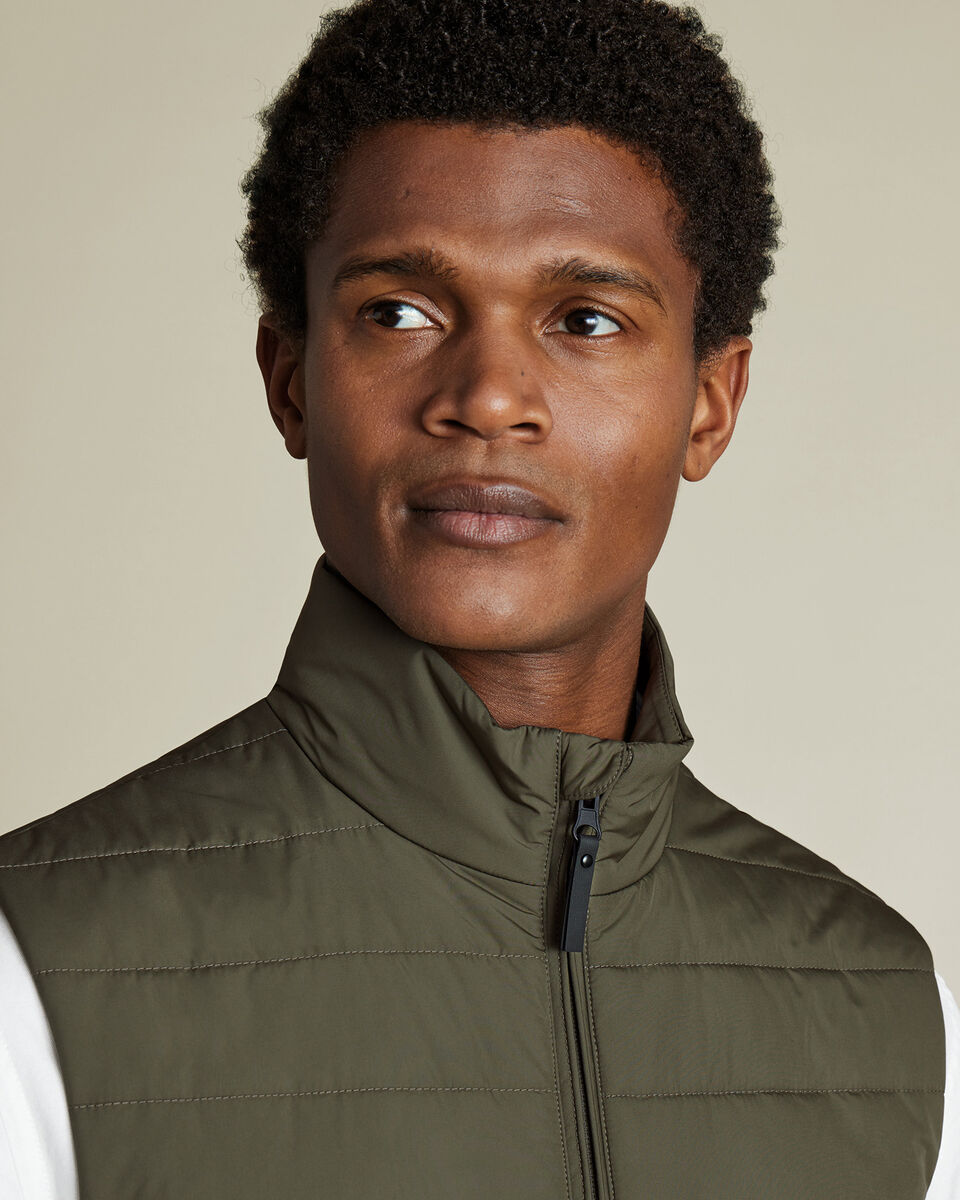 Lightweight Quilted Vest - Olive Green