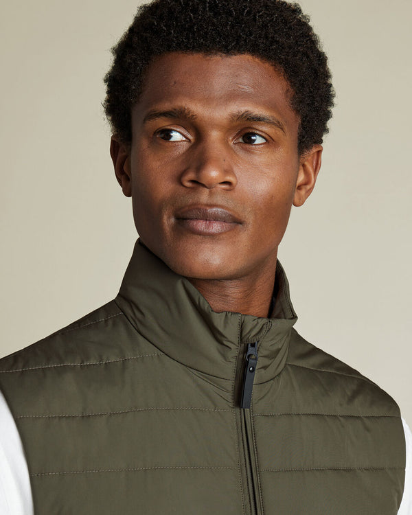 Lightweight Quilted Vest - Olive Green