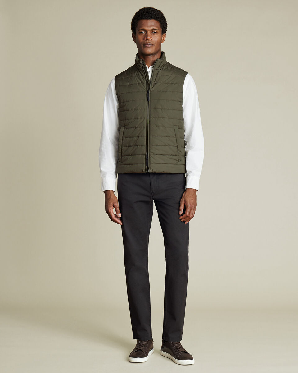 Lightweight Quilted Vest - Olive Green