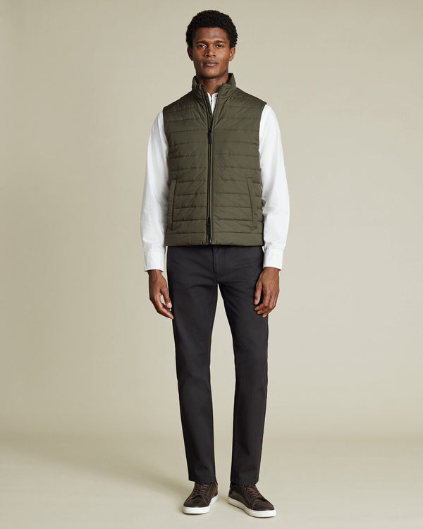 Lightweight Quilted Vest - Olive Green