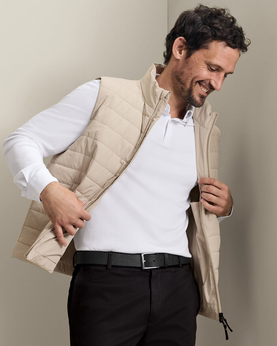 Lightweight Quilted Vest - Stone Main image