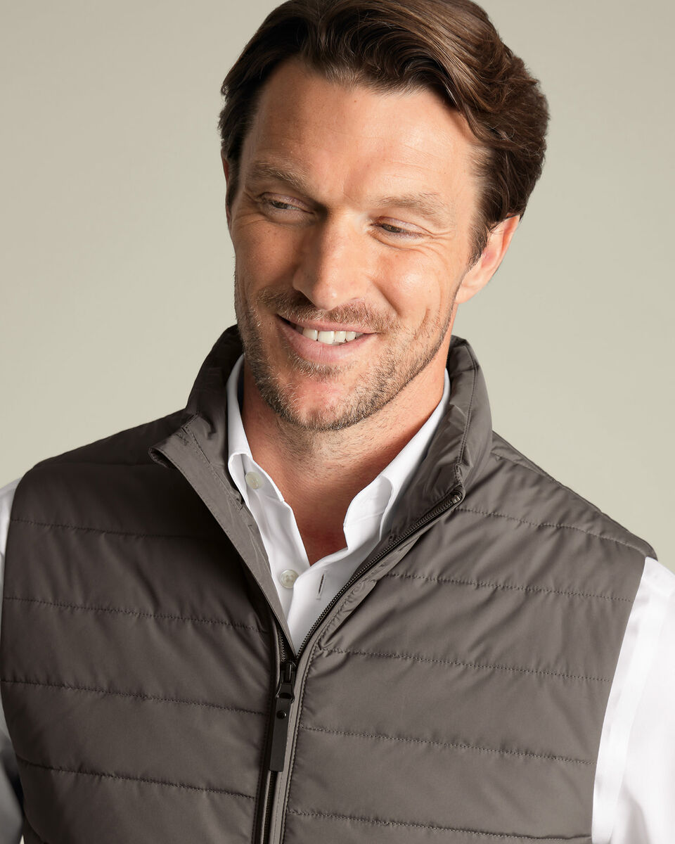 Lightweight Quilted Vest - Gray