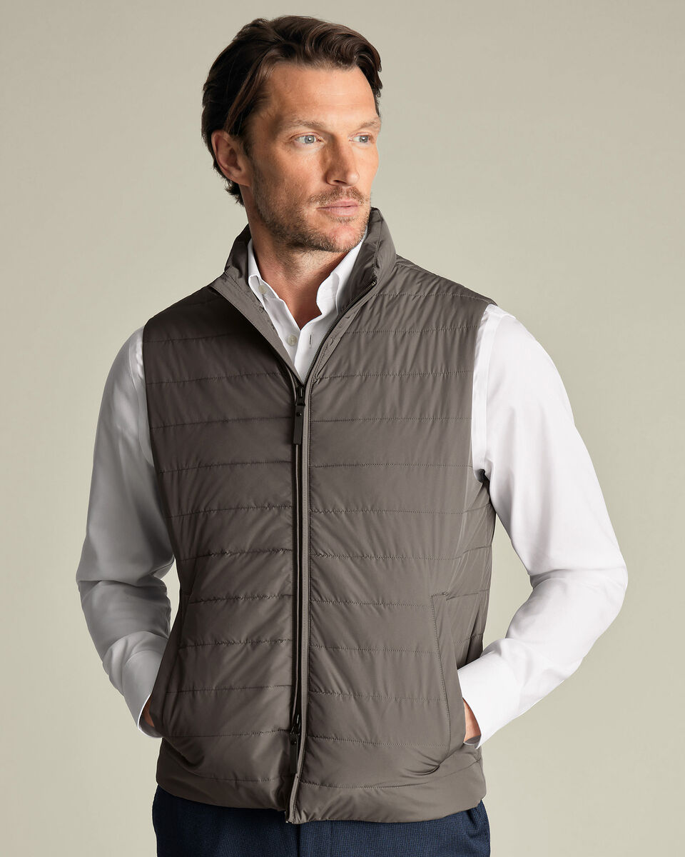 Lightweight Quilted Vest - Gray