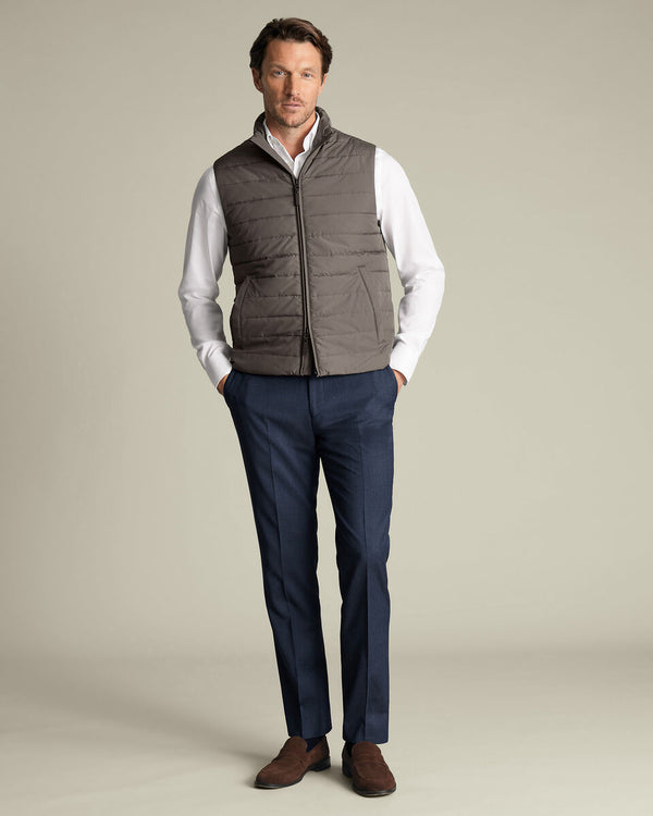 Lightweight Quilted Vest - Gray