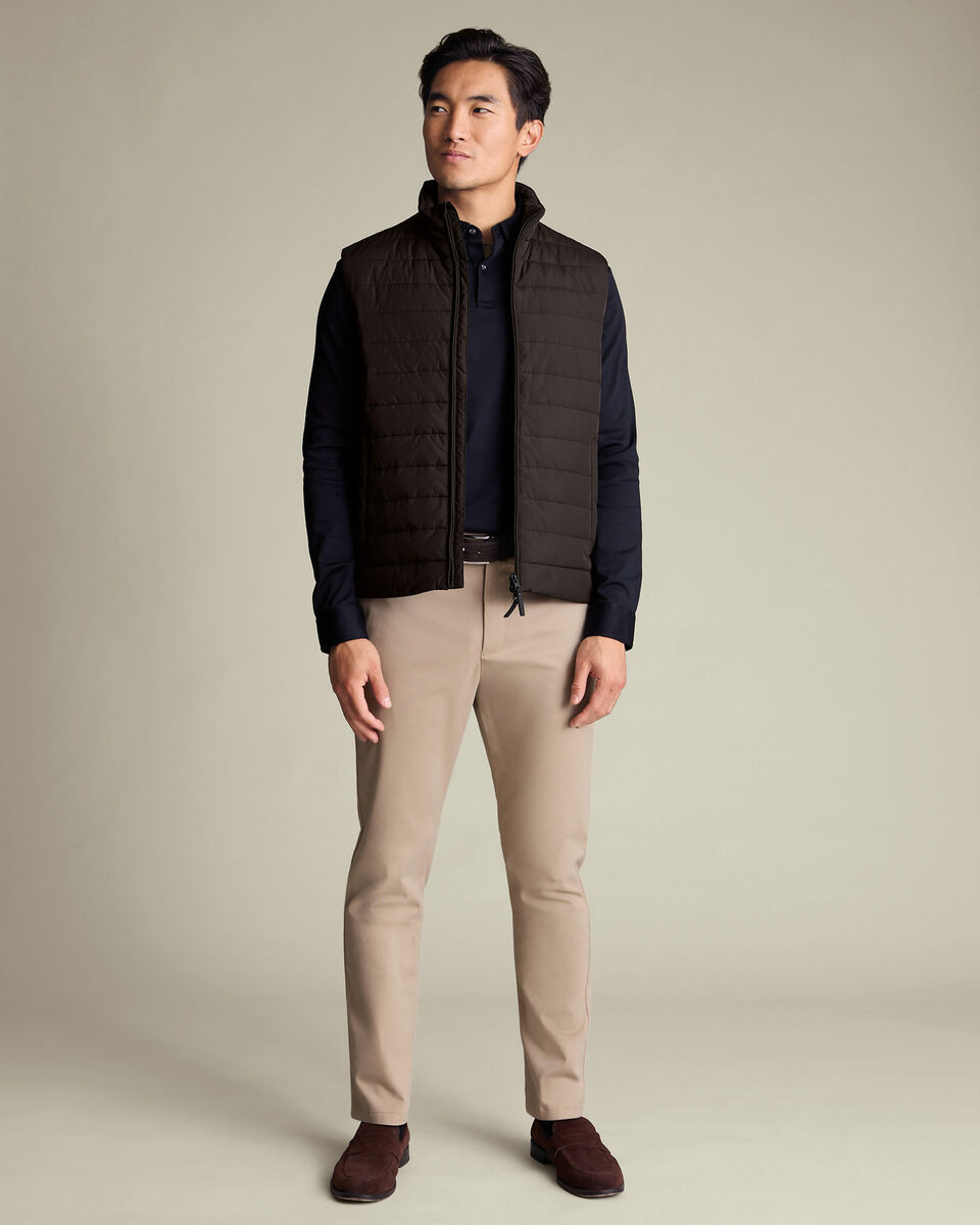Lightweight Quilted Vest - Chocolate