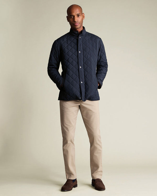 Diamond Quilted Jacket - Navy