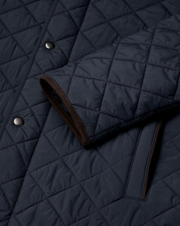 Diamond Quilted Jacket - Navy