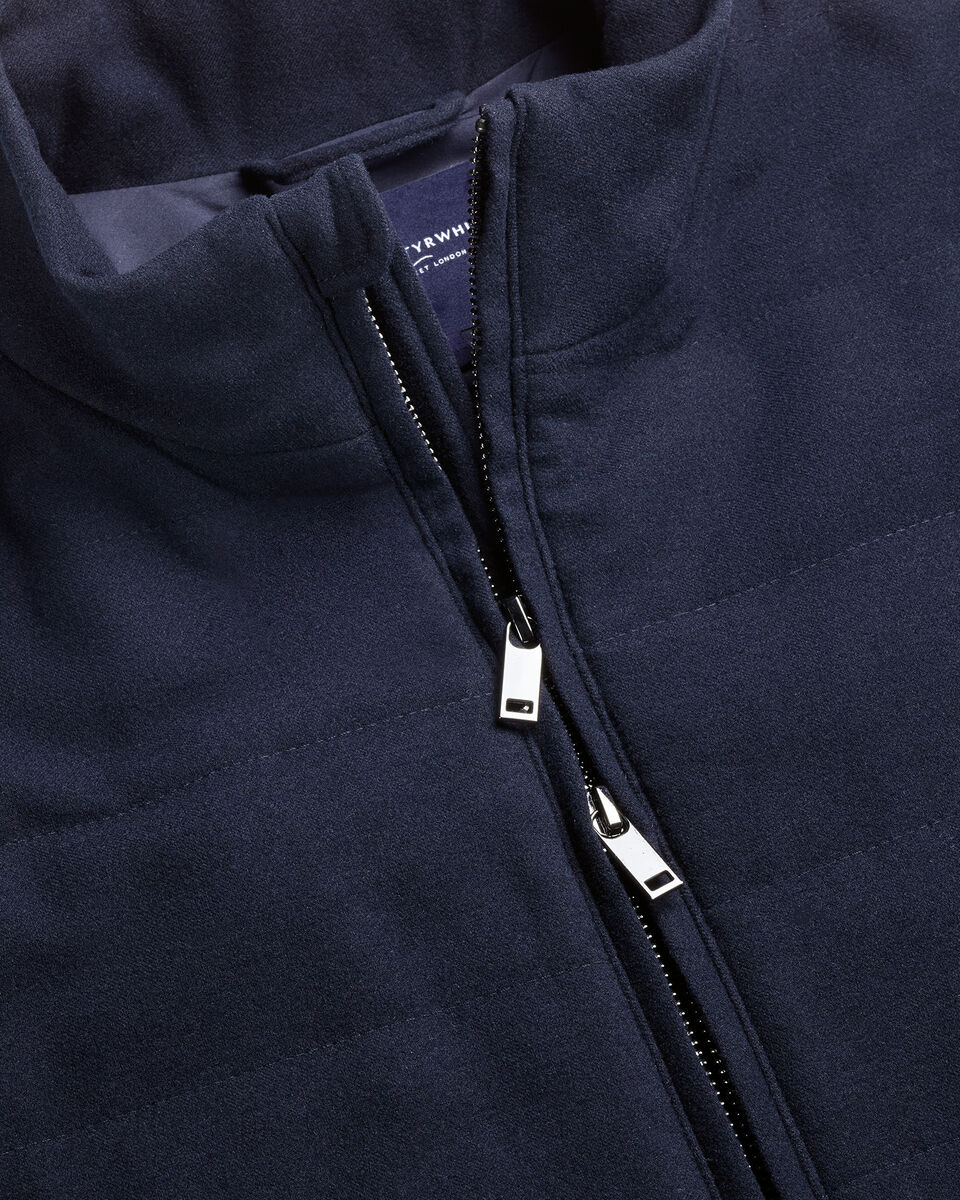 Flannel Quilted Gilet - Navy