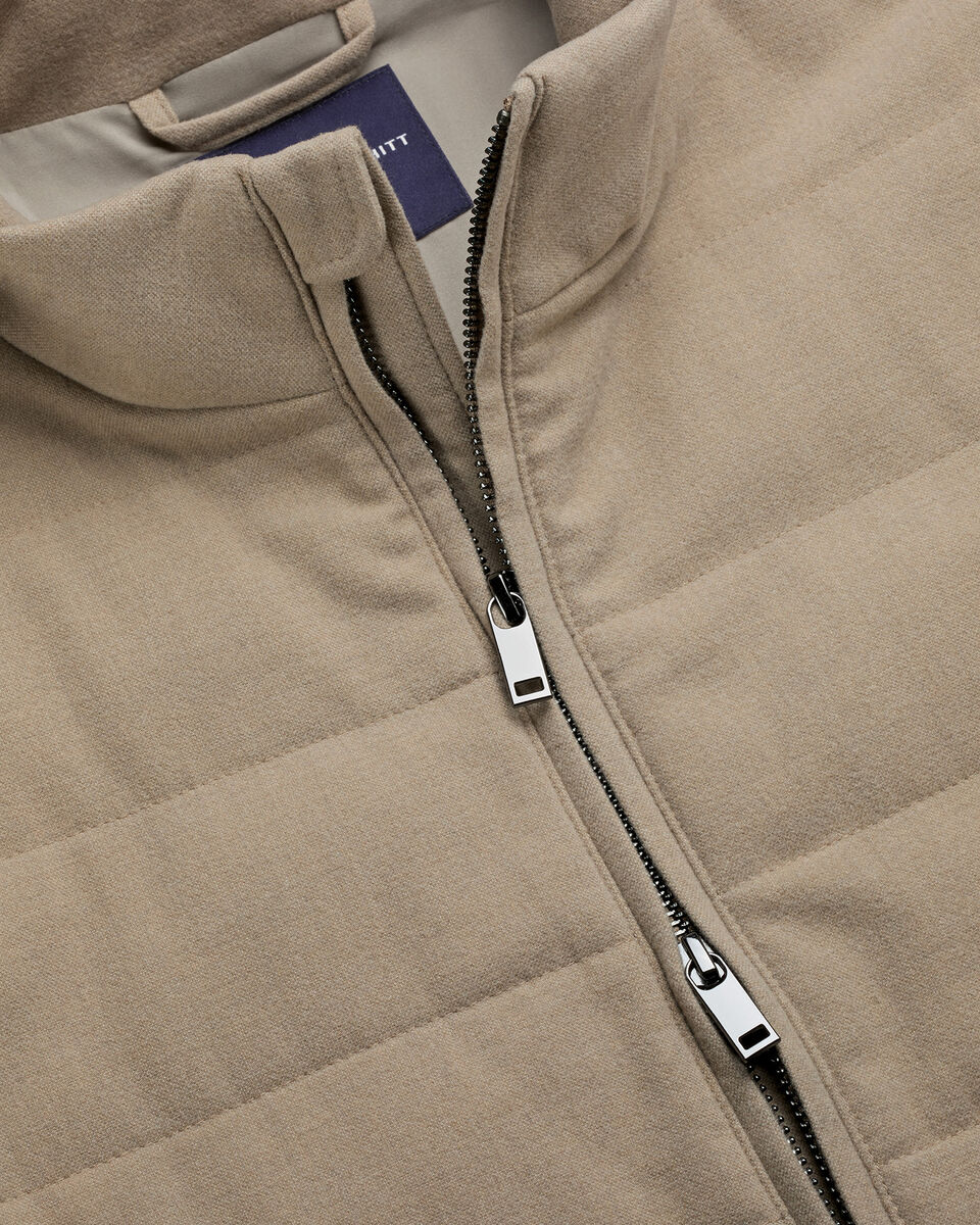 Flannel Quilted Vest - Taupe