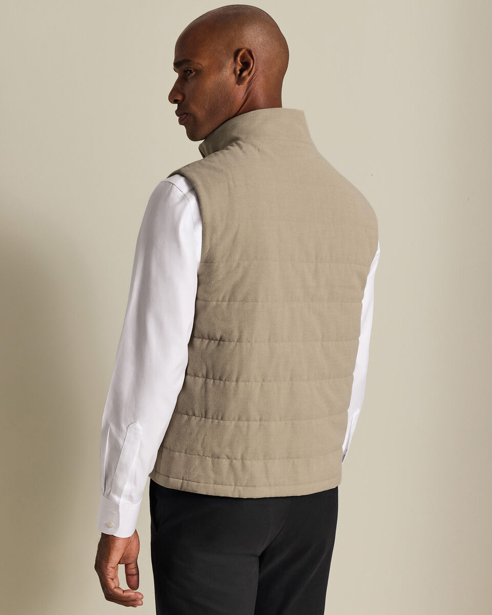 Flannel Quilted Vest - Taupe Secondary image