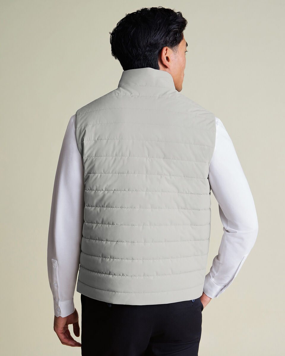 Lightweight Quilted Vest - Silver Gray