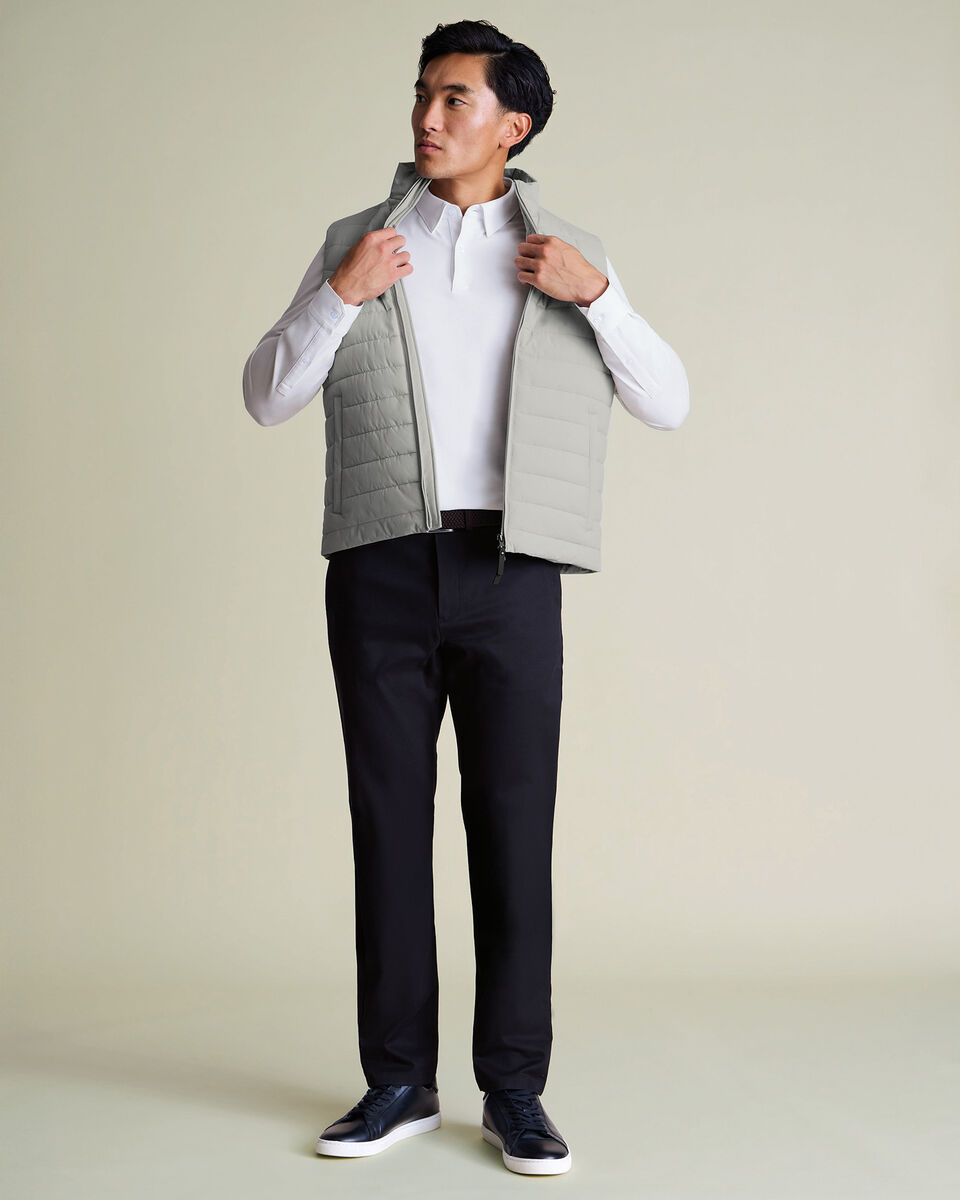Lightweight Quilted Vest - Silver Gray