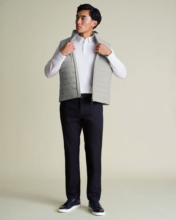 Lightweight Quilted Vest - Silver Gray
