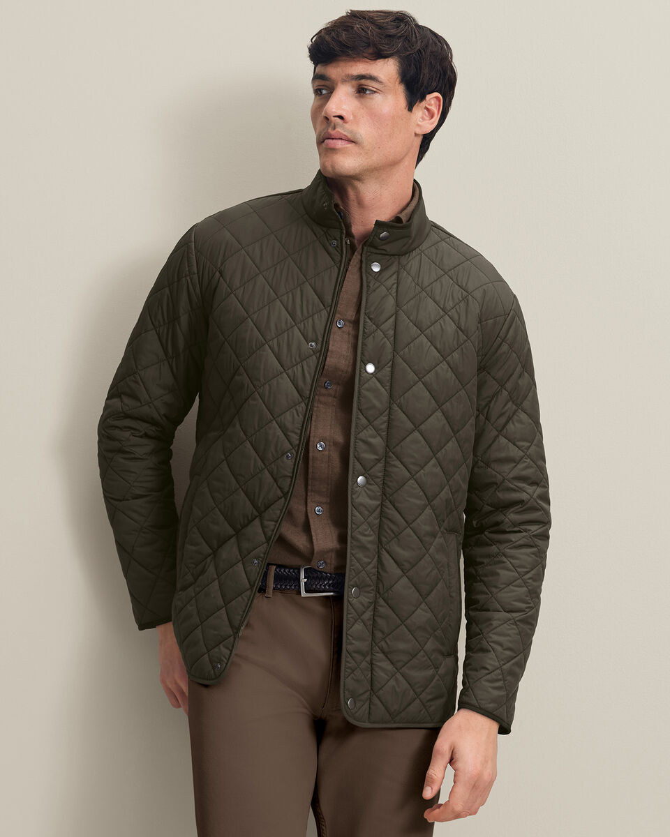 Diamond Quilted Jacket - Olive Main image