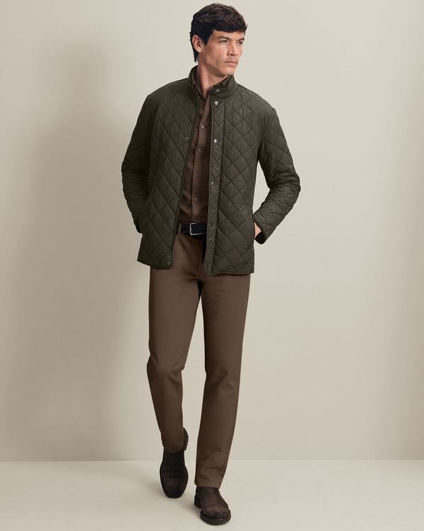 Diamond Quilted Jacket - Olive