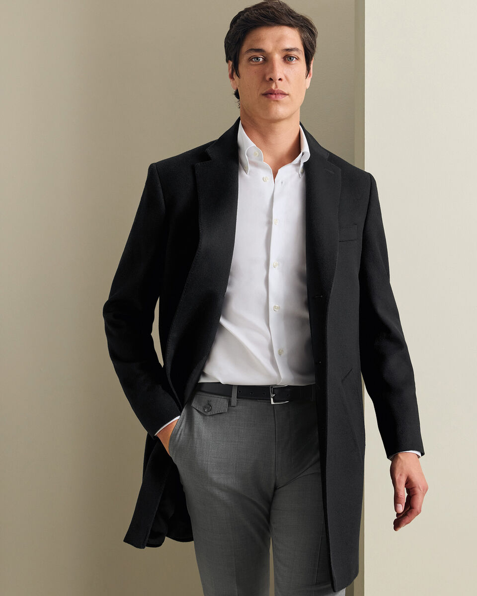 Pure Wool Overcoat - Black Main image