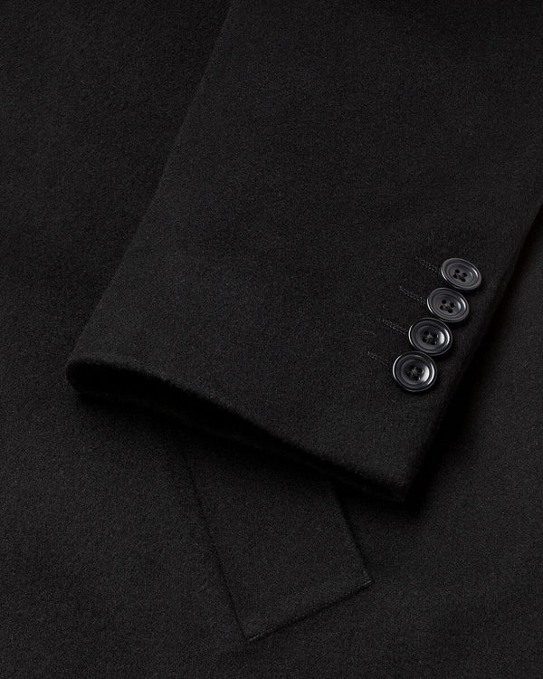 Pure Wool Overcoat - Black