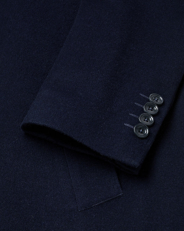 Pure Wool Overcoat - Navy
