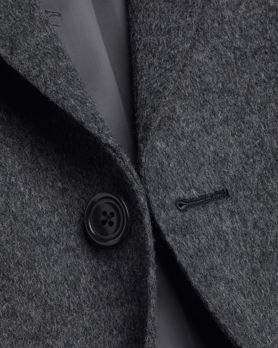 Pure Wool Overcoat - Dark Gray