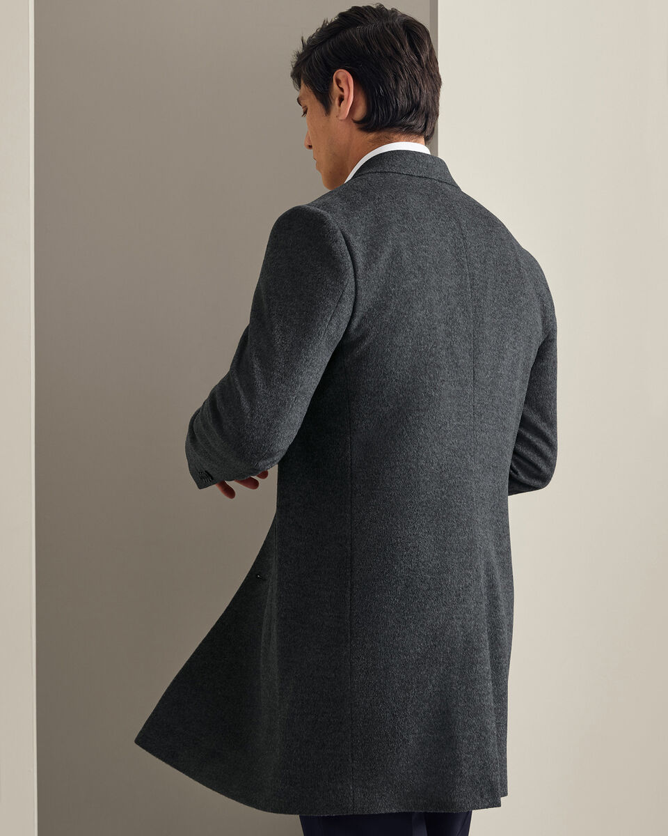 Pure Wool Overcoat - Dark Gray