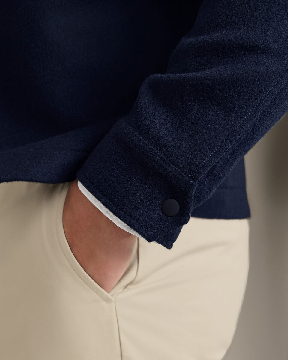 Wool Harrington Jacket - Navy