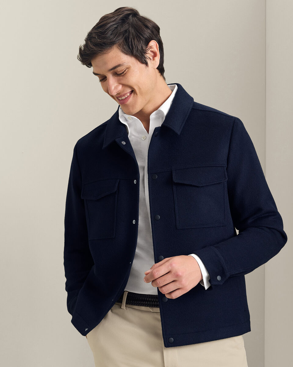 Wool Harrington Jacket - Navy Main image