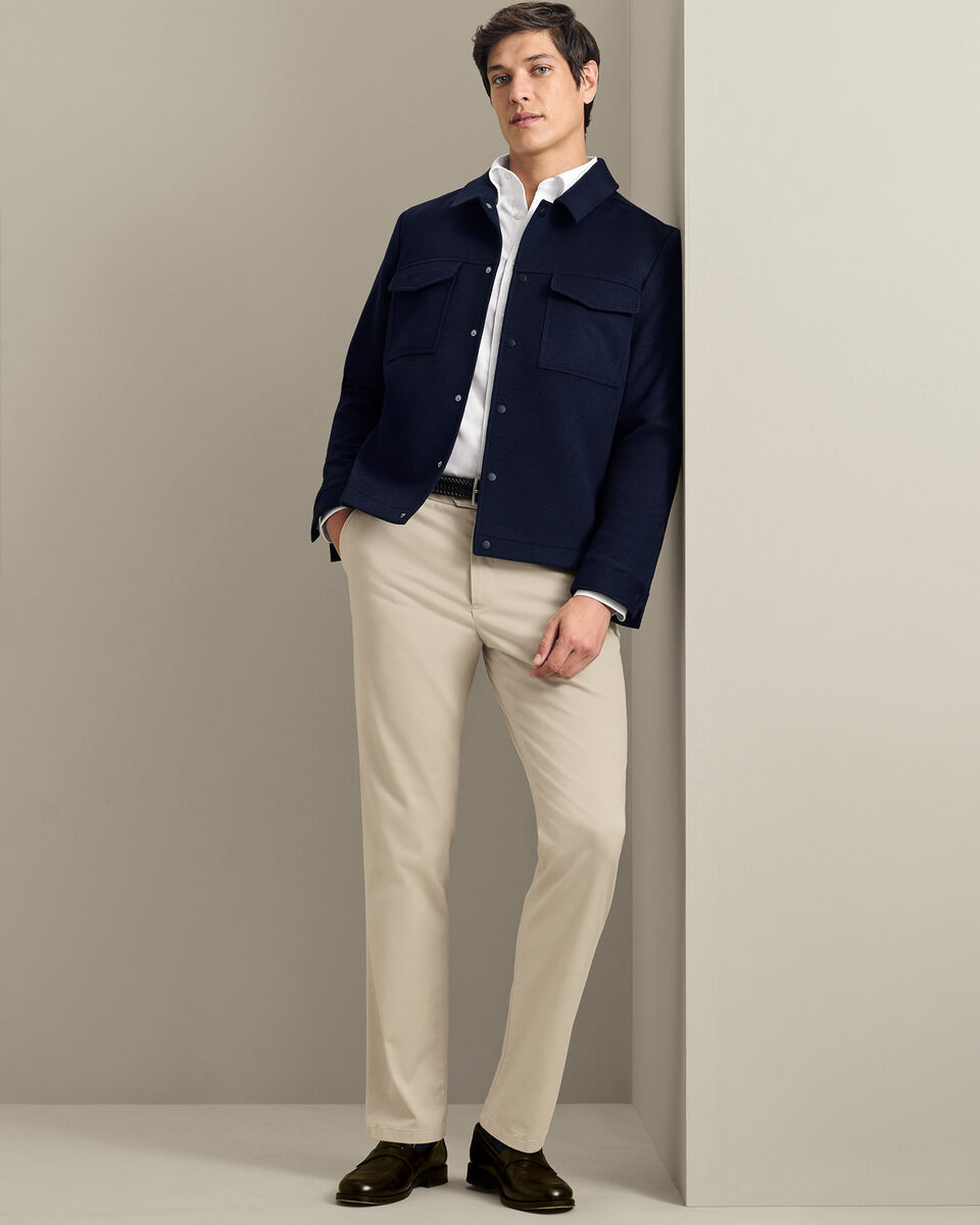 Wool Harrington Jacket - Navy