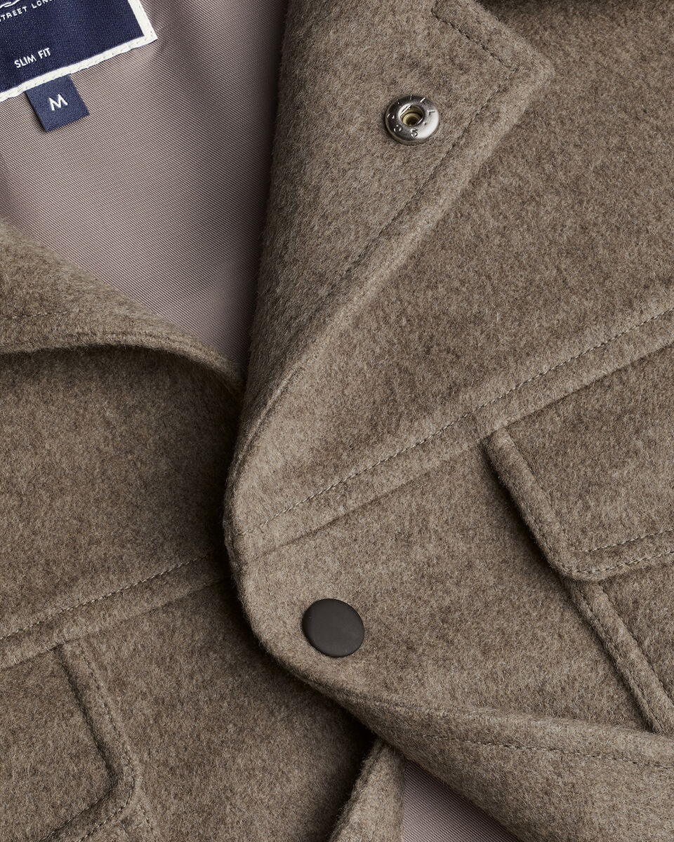 Oatmeal Wool Harrington Jacket
