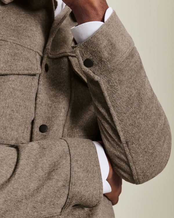Oatmeal Wool Harrington Jacket